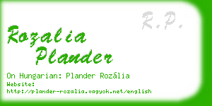 rozalia plander business card